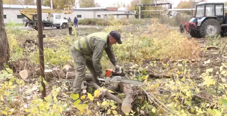 Городские службы по благоустройству приступили к расчистке земельного участка, выделенного администрацией под строительство новой детской поликлиники